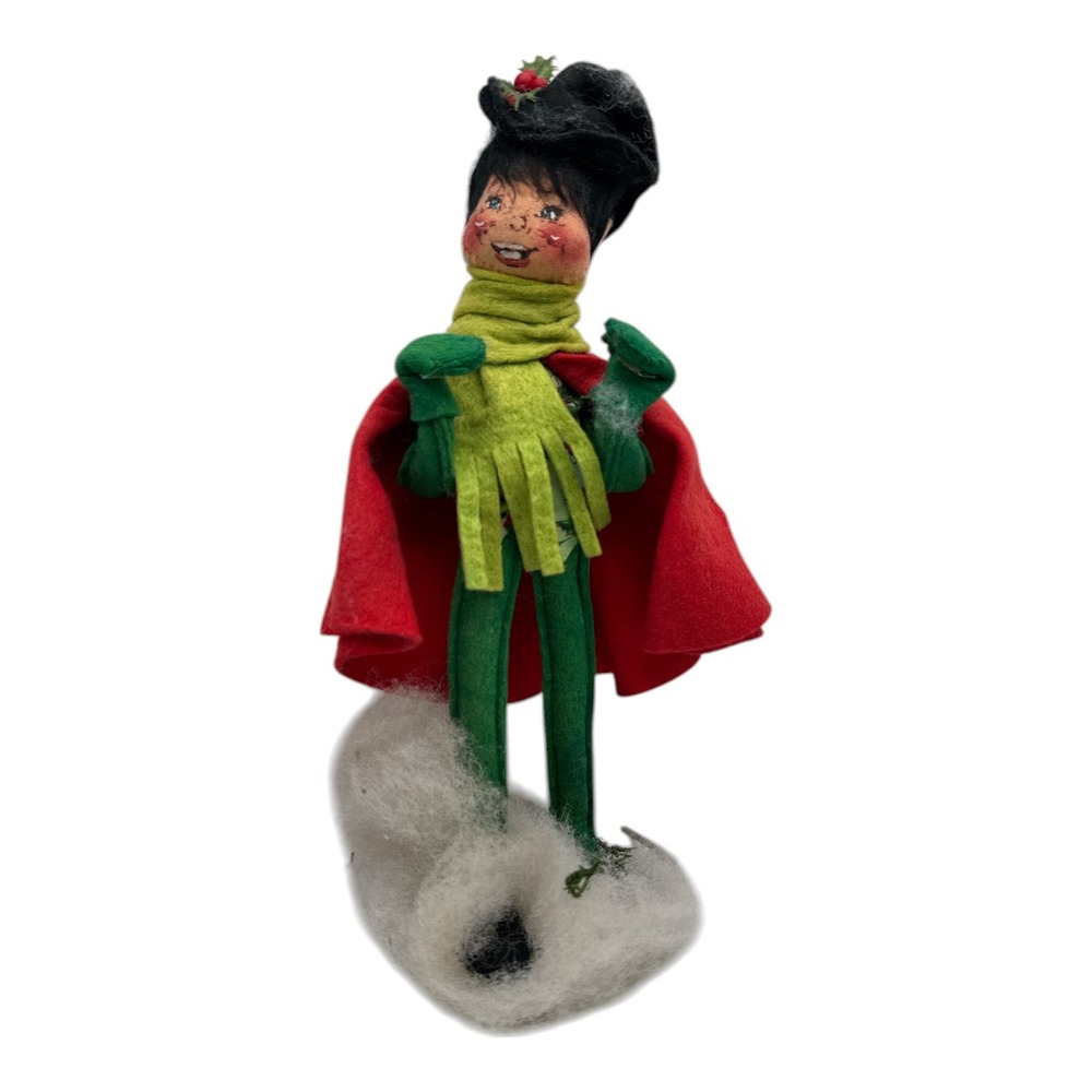 Vintage 1983 Annalee Doll Holiday Boy Happy Snow 10"H